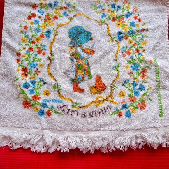 Vintage Holly Hobbie 60s/70s Cotton Kitsch Hand Towel - Picture 4 of 5